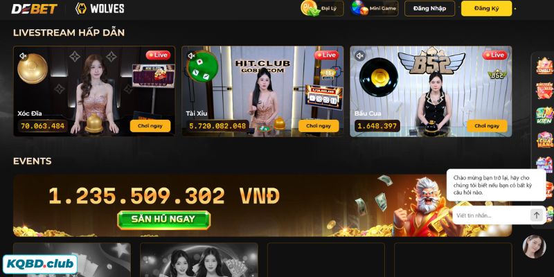 Sảnh live casino của nhà cái mang đến không gian cá cược mở cho người chơi