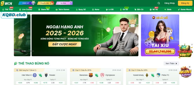 Sảnh thể thao thu hút lượng lớn người chơi khi đến với 9WIN